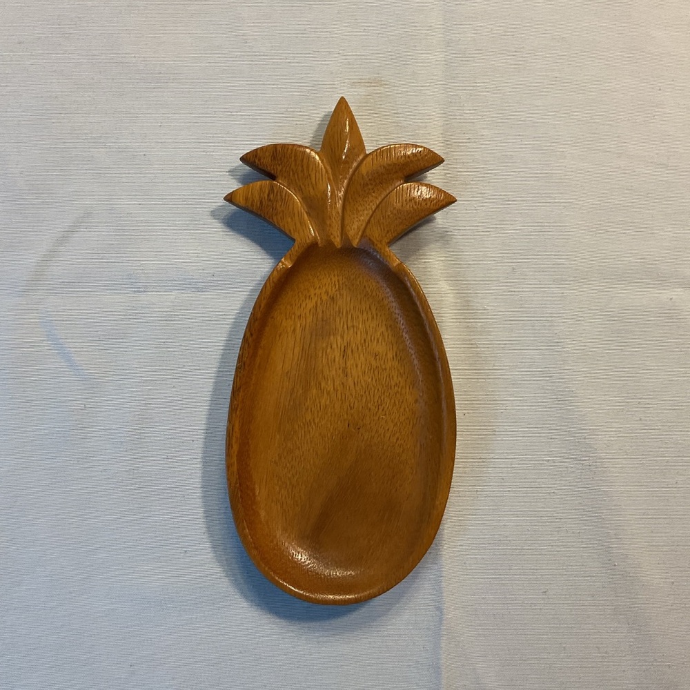 House of Monkeypod Wooden Pineapple Dish Monkeypod Wood, Made in Hawaii